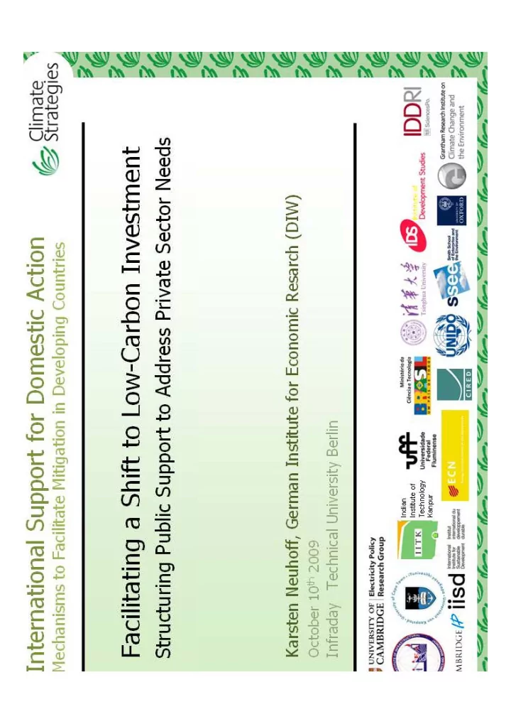 international support for domestic action