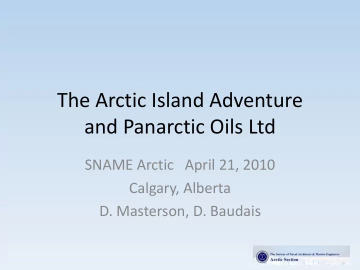 and panarctic oils ltd