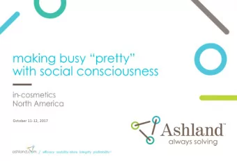 October 11-12, 2017  protective personal care ingredients for your customers busy lifestyles