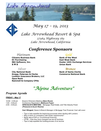 Oktoberfest st C ocktail R eception (Lakeview Terrace Room &amp; Patio)  5:00  6:30 pm  Come for