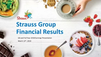 Financial Results  Q4 and Full Year 2018 Earnings Presentation March 13 th , 2019  1  Disclaimer