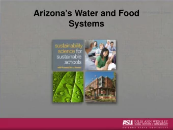 Arizonas Water and Food  Systems  Water in AZ   Where does our water  come from?  Water in AZ