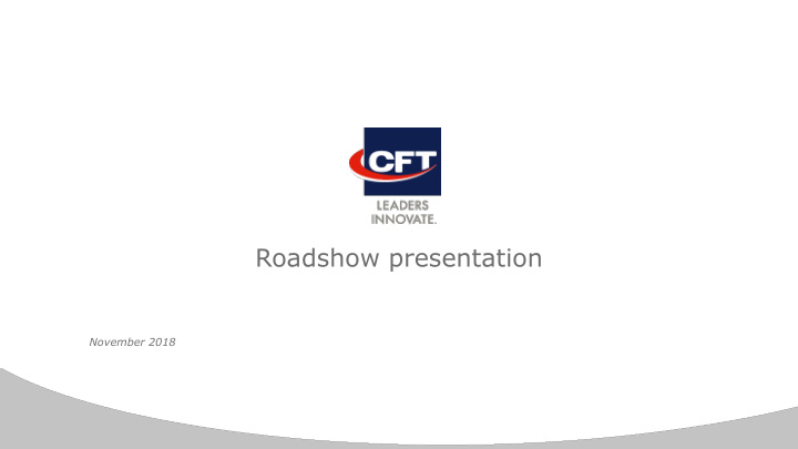 roadshow presentation