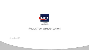 Roadshow presentation  November 2018  PAGE NUMBER  Disclaimer  2 This report (the Report) was