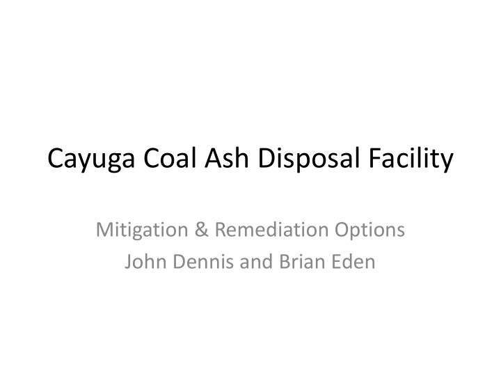 cayuga coal ash disposal facility