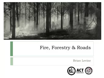 Fire, Forestry &amp; Roads Brian Levine Neil Cooper  Fire Management  Manager  SPO A Tony Scherl