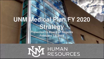 Strategy  Presented to Board of Regents  February 12, 2019  FY 2020 Cost Projections  Eric