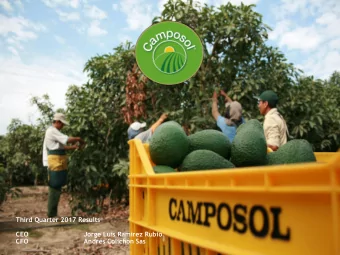 Third Quarter 2017 Results  CEO  Jorge Luis Ramirez Rubio  CFO  Andrs Colichn Sas  Disclaimer