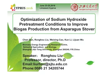 Optimization of Sodium Hydroxide  Pretreatment Conditions to Improve  Biogas Production from