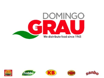 We distribute  bute food  d since  e 1945  Index  2  General Overview  1  What We Offer  2  Our