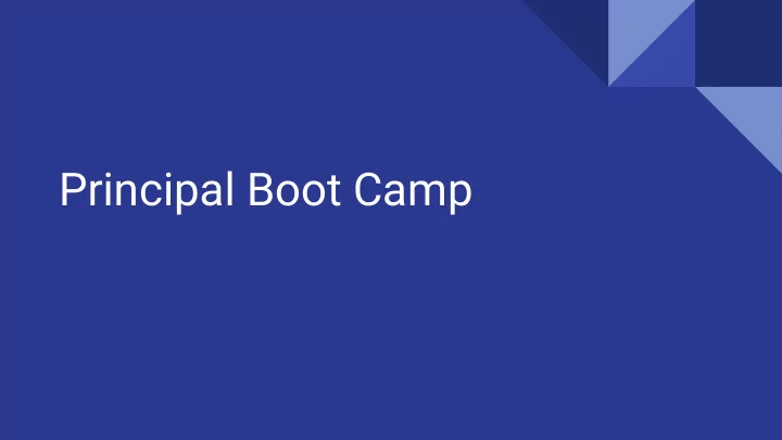 principal boot camp office of technology