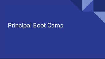 Principal Boot Camp  Office of Technology  George Carpenter  Director of Technology
