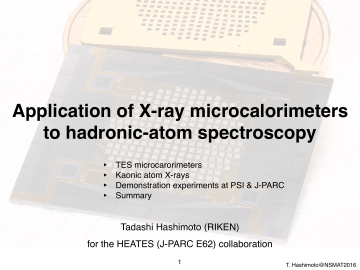 application of x ray microcalorimeters to hadronic atom