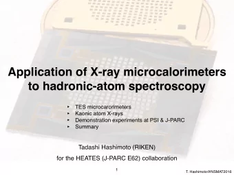 Application of X-ray microcalorimeters  to hadronic-atom spectroscopy    TES microcarorimeters