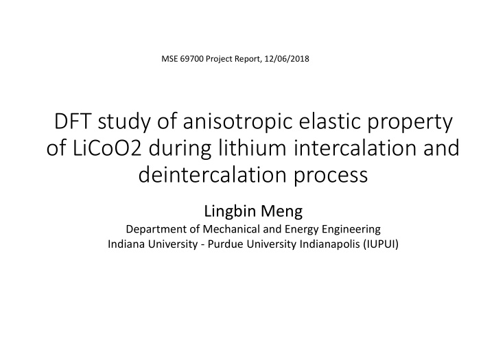 dft study of anisotropic elastic property of licoo2