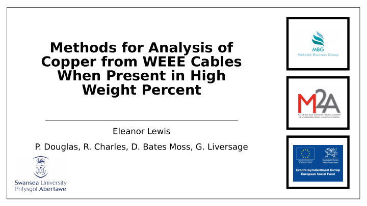 methods for analysis of copper from weee cables when