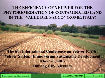 May 5-6, 2015  Danang City, Vietnam  Benito.castorina@fastwebnet.it  Cell. (0039)3384603719