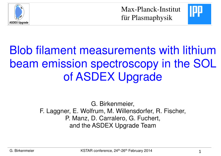 blob filament measurements with lithium beam emission