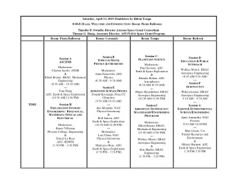 Saturday, April 13, 2019, Doubletree by Hilton Tempe 8:00-8:20 a.m. W ELCOME AND I NTRODUCTION :