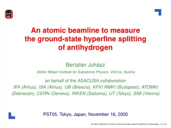 An atomic beamline to measure  the ground-state hyperfine splitting  of antihydrogen  Bertalan