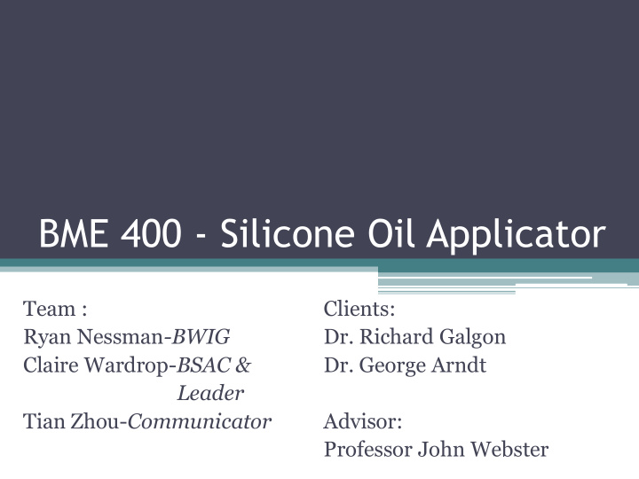 bme 400 silicone oil applicator
