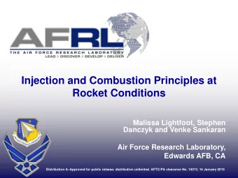 Injection and Combustion Principles at  Rocket Conditions  Malissa Lightfoot, Stephen  Danczyk and