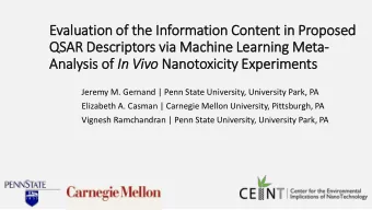 QSAR Descri  riptors via  ia Machine Learning Meta-  Analysis of f In  In Viv ivo Nanotoxicity