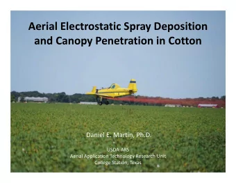 Aerial Electrostatic Spray Deposition and Canopy Penetration in Cotton Daniel E. Martin, Ph.D. USDA