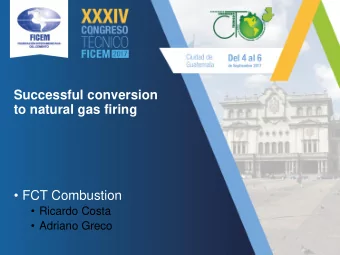Successful conversion  to natural gas firing  FCT Combustion  Ricardo Costa  Adriano Greco