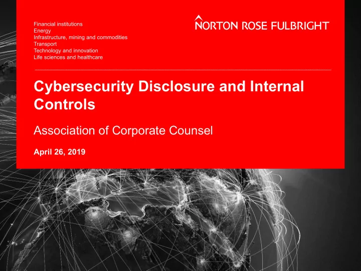 cybersecurity disclosure and internal controls