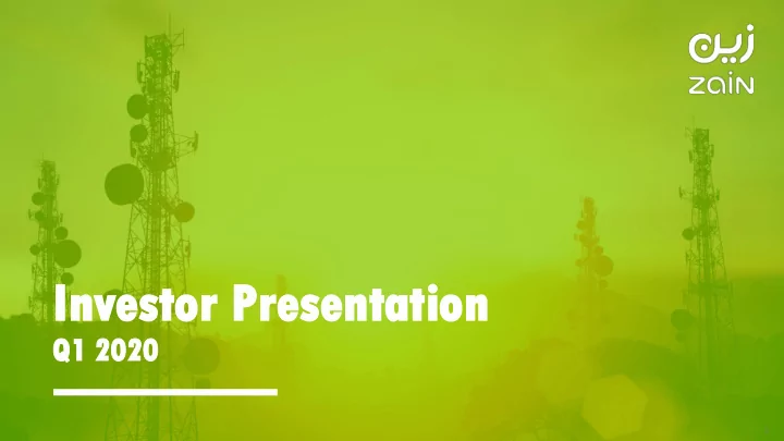 in investor pres estor presentation entation