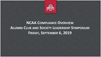 Introduction The Ohio State University is proud to have your loyal support,  dedication, and