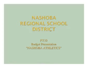 FY10  FY10  Budget Presentation  Budget Presentation  NASHOBA ATHLETICS  NASHOBA ATHLETICS