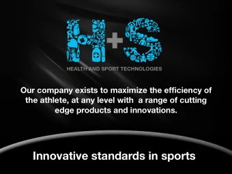 Innovative standards in sports  Technical Support Group  Ken Lynch  Head of Talent Development ,