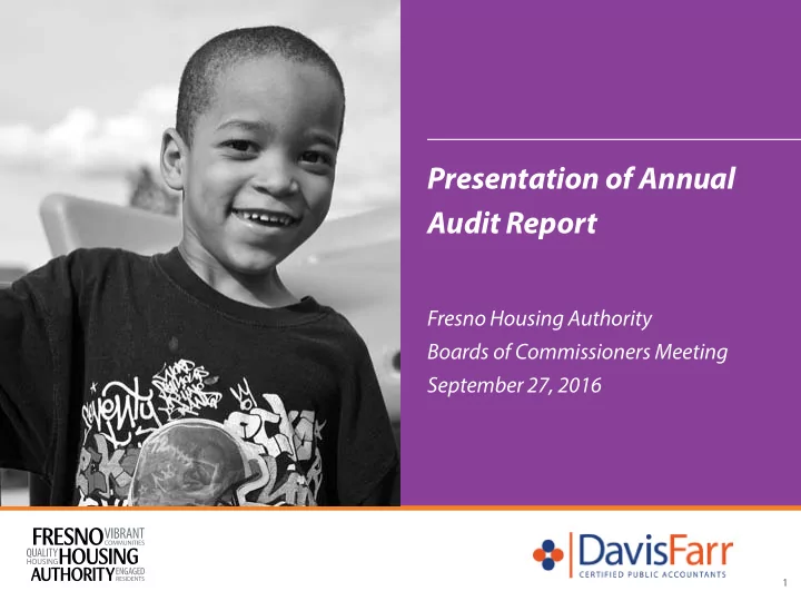 presentation of annual audit report