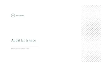 Audit Entrance  Better Together: Moss Adams &amp; Metro  Audit Committee  Dear Audit Committee