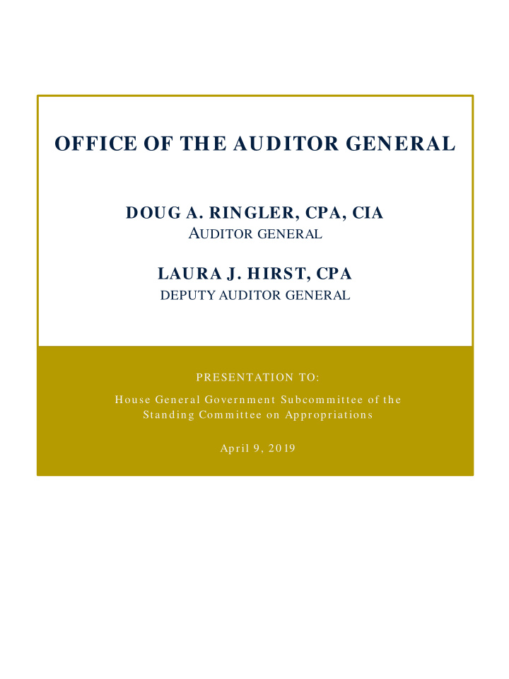 office of the auditor general