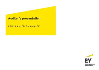 Auditors presentation  AGM 16 April 2020 of Airbus SE  Introduction and overview  Airbus SE