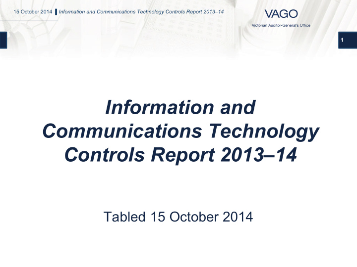 information and communications technology controls report