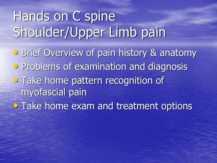 hands on c spine