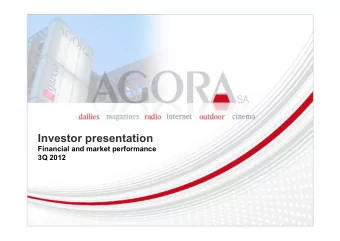 Investor presentation  Financial and market performance  3Q 2012  Advertising market landscape