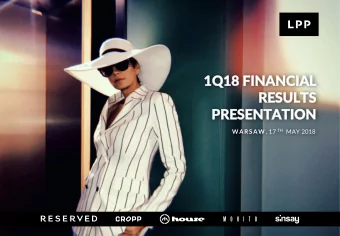 RESU  SULTS  TS  PRESE  SENT  NTATION  ION WARSAW , 17 TH MAY 2018  Disclaimer  This  is pr