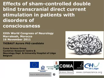 Effects of sham-controlled double  blind transcranial direct current  stimulation in patients with