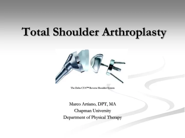 total shoulder arthroplasty