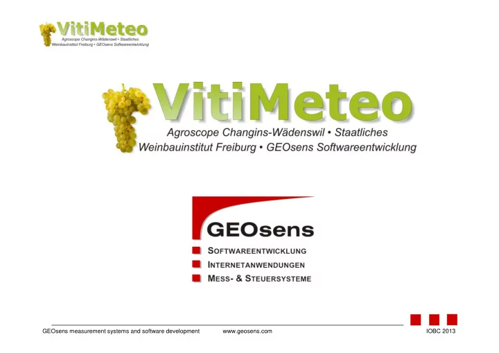 geosens measurement systems and software development