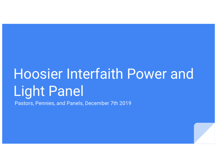 hoosier interfaith power and light panel