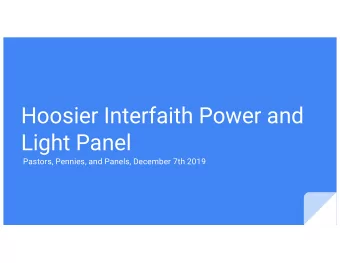 Hoosier Interfaith Power and  Light Panel  Pastors, Pennies, and Panels, December 7th 2019