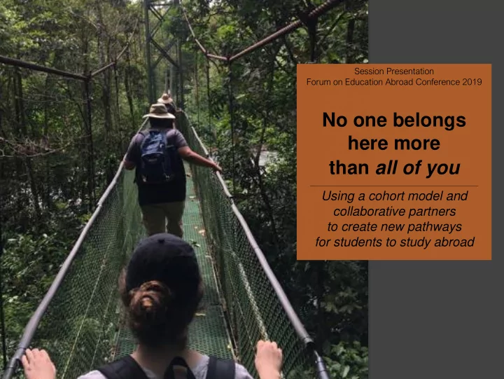 no one belongs