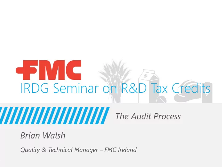 irdg seminar on r d t ax credits