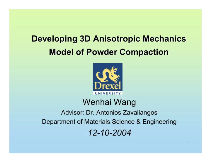 developing 3d anisotropic mechanics developing 3d
